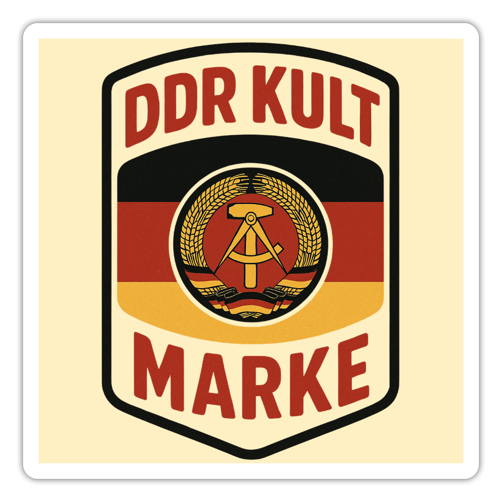 Sticker🟥 DDR KULT MARKE – Vinyl-Sticker (10 × 10 cm) - white matte