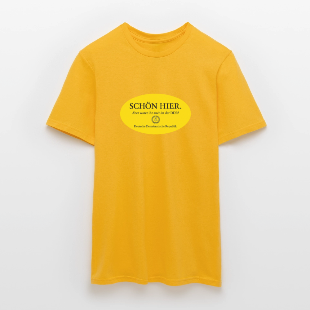 Der Schön hier – Kult-Sticker auf T-Shirt - yellow
