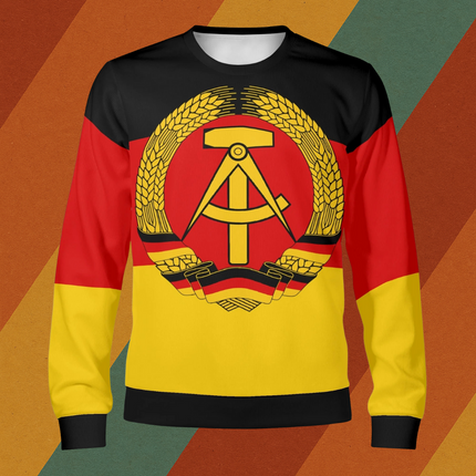 DDR Wappen Pullover Vorderansicht mit Staatswappen