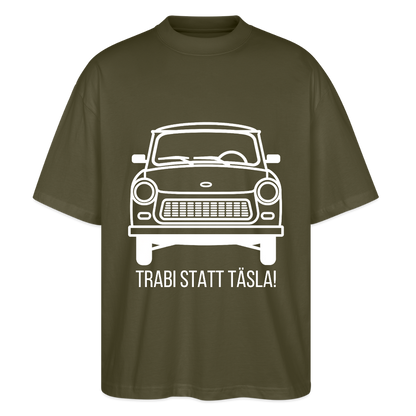 Trabi statt Täsla – T-Shirt mit DDR-Motiv - khaki