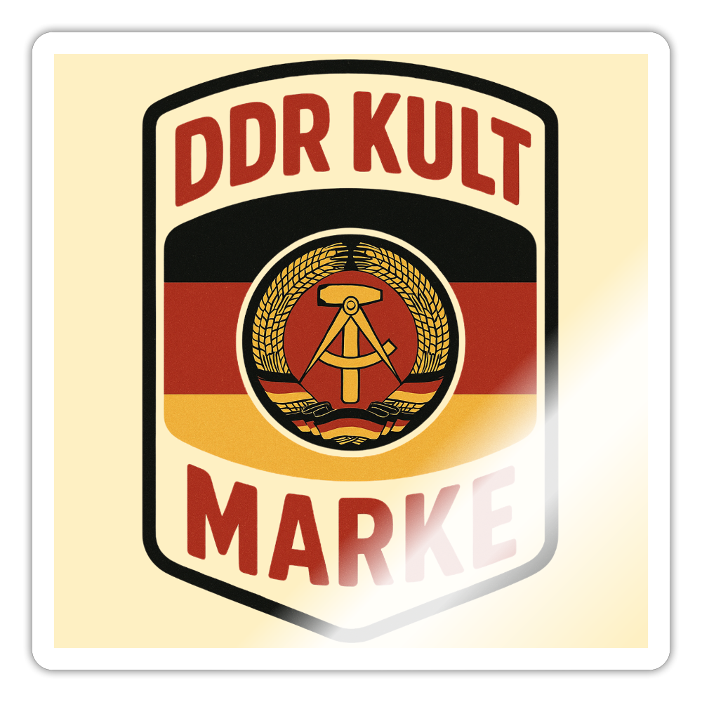 Sticker🟥 DDR KULT MARKE – Vinyl-Sticker (10 × 10 cm) - white glossy