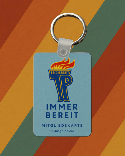 DDR Schlüsselanhänger – Jungpioniere & Flagge auf beiden Seiten