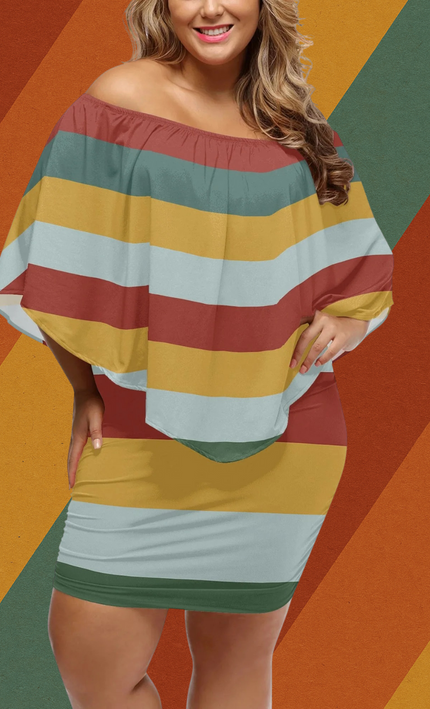 Kleid Retro Streifen