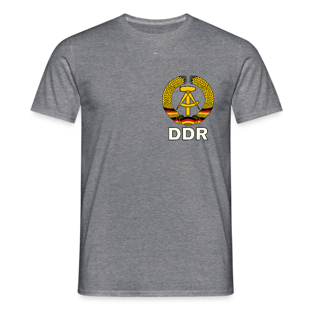 DDR Shirt mit Flagge | Ostdeutsche Identität auf der Brust (Unisex) - graphite heather