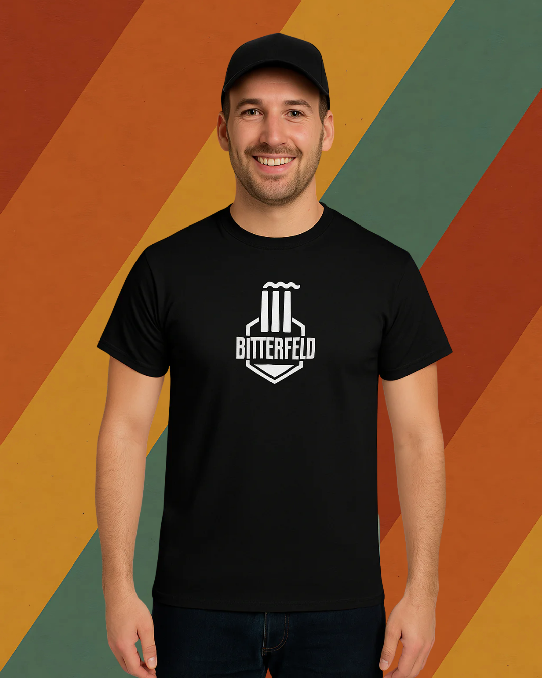 Bitterfeld Herren T-Shirt mit Industrie-Design im Retro DDR Stil