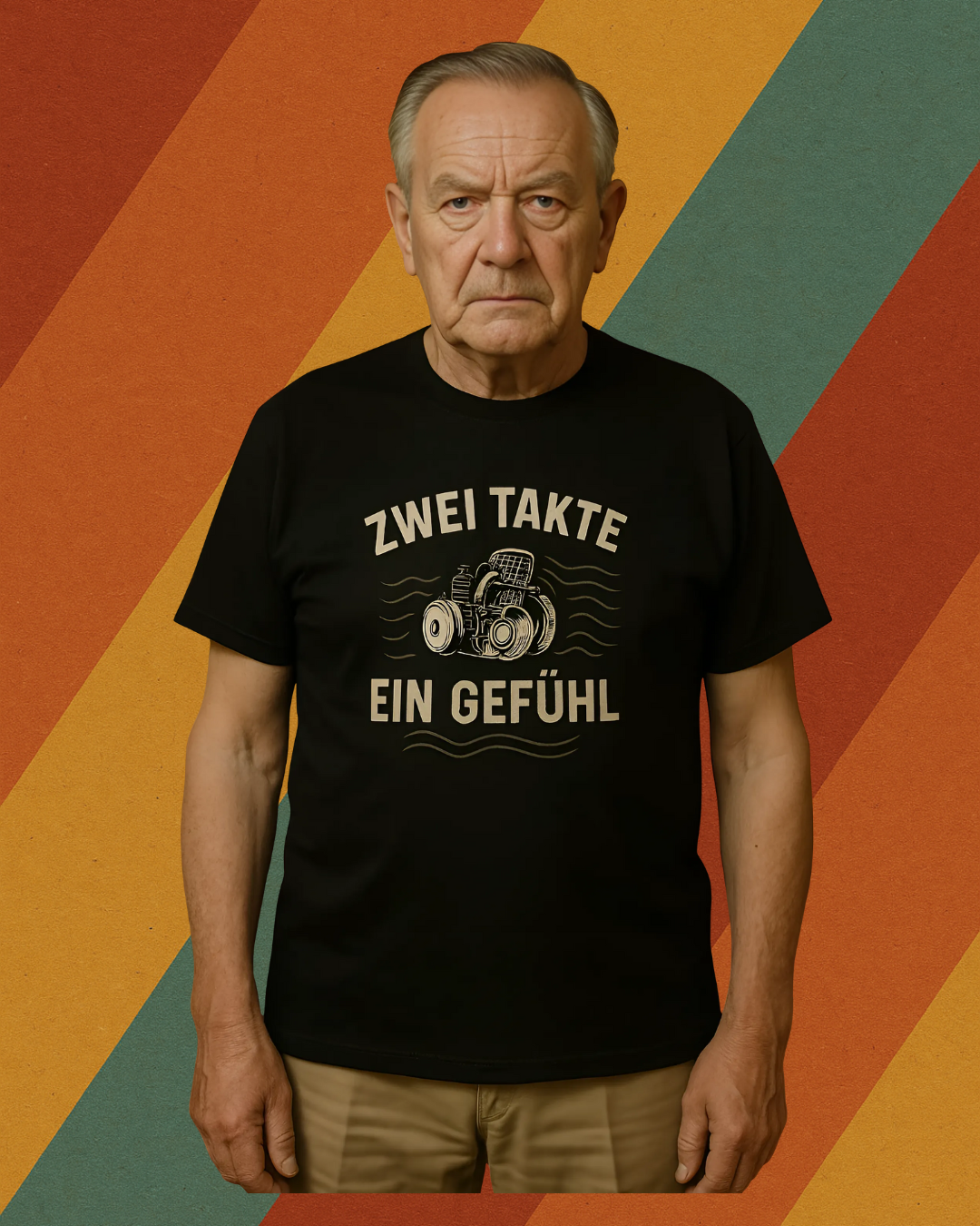 Zwei Takte – Ein Gefühl – DDR T-Shirt für Moped- und Zweitakt-Fans