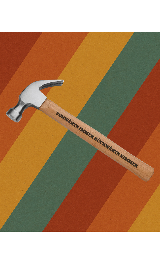 DDR Hammer Vorwärts Immer Gravur