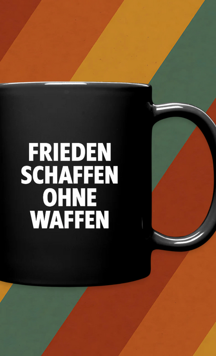 Kaffeebecher Frieden schaffen