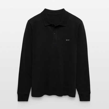 Stanley/Stella Organic Unisex Long-Sleeved Polo Shirt Prepster - black