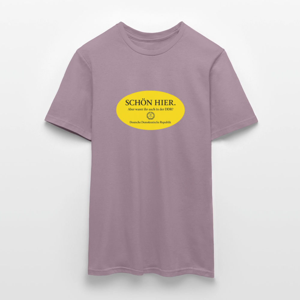 Der Schön hier – Kult-Sticker auf T-Shirt - purple-grey 