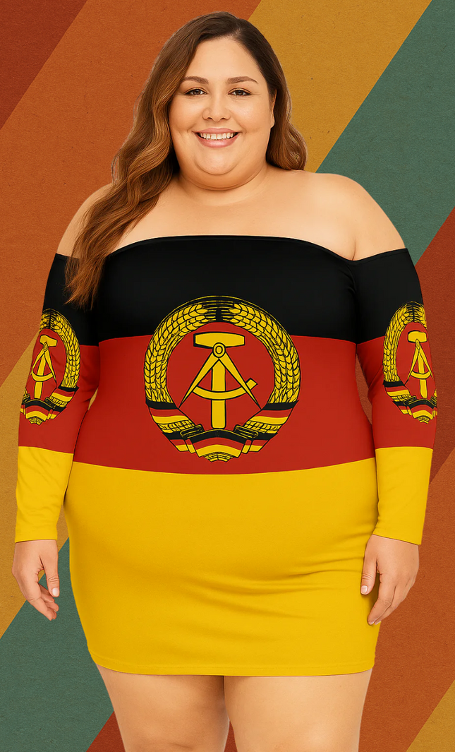 DDR Kleid Schulterfrei