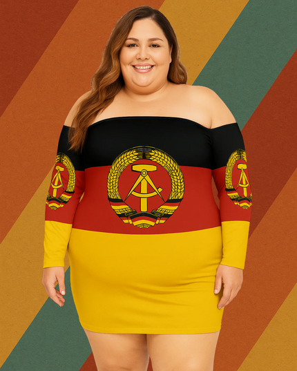 DDR Kleid Schulterfrei