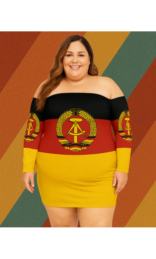 DDR Kleid Schulterfrei