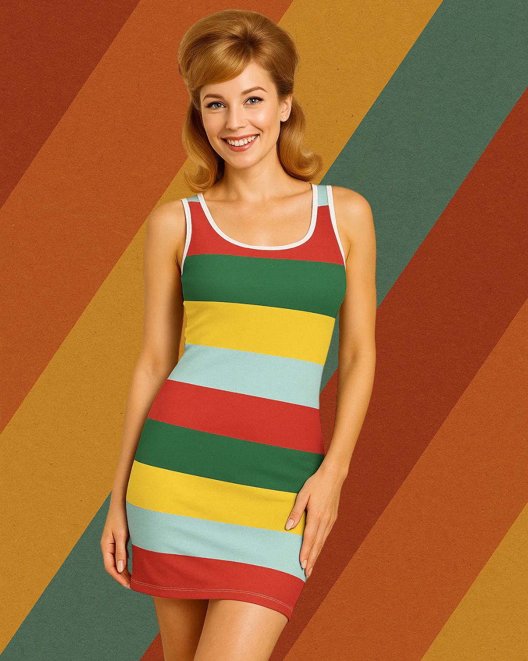 DDR-Minikleid im Streifenlook