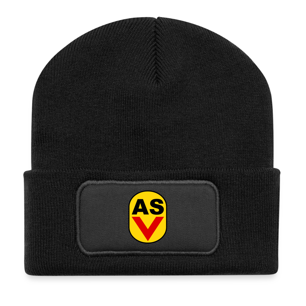 Recycelte Patch Beanie - Schwarz