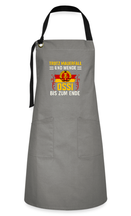 Kontrastschürze - Grau/Schwarz