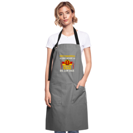 Kontrastschürze - Grau/Schwarz