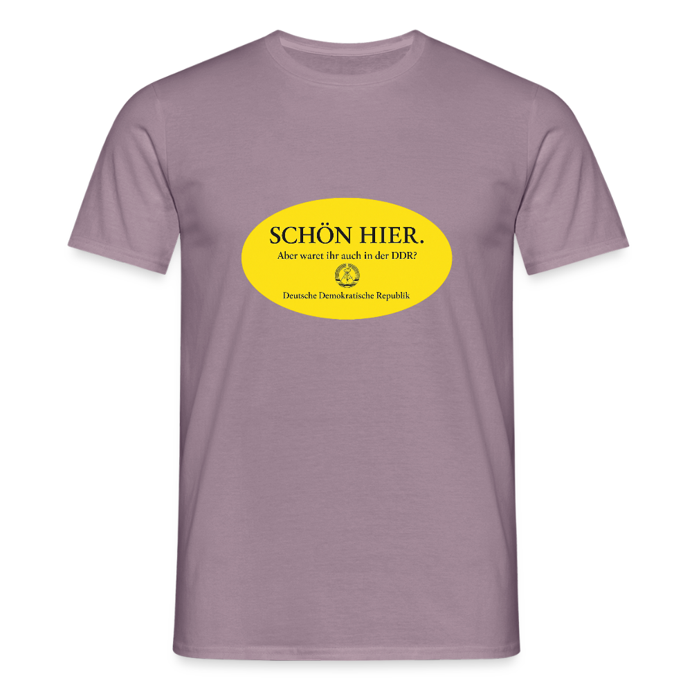 Der Schön hier – Kult-Sticker auf T-Shirt - purple-grey 