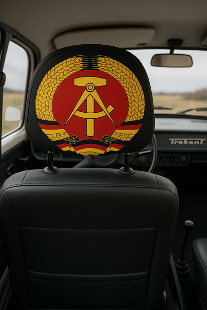 DDR Kopfstützen Überzug 2er Set mit Wappen