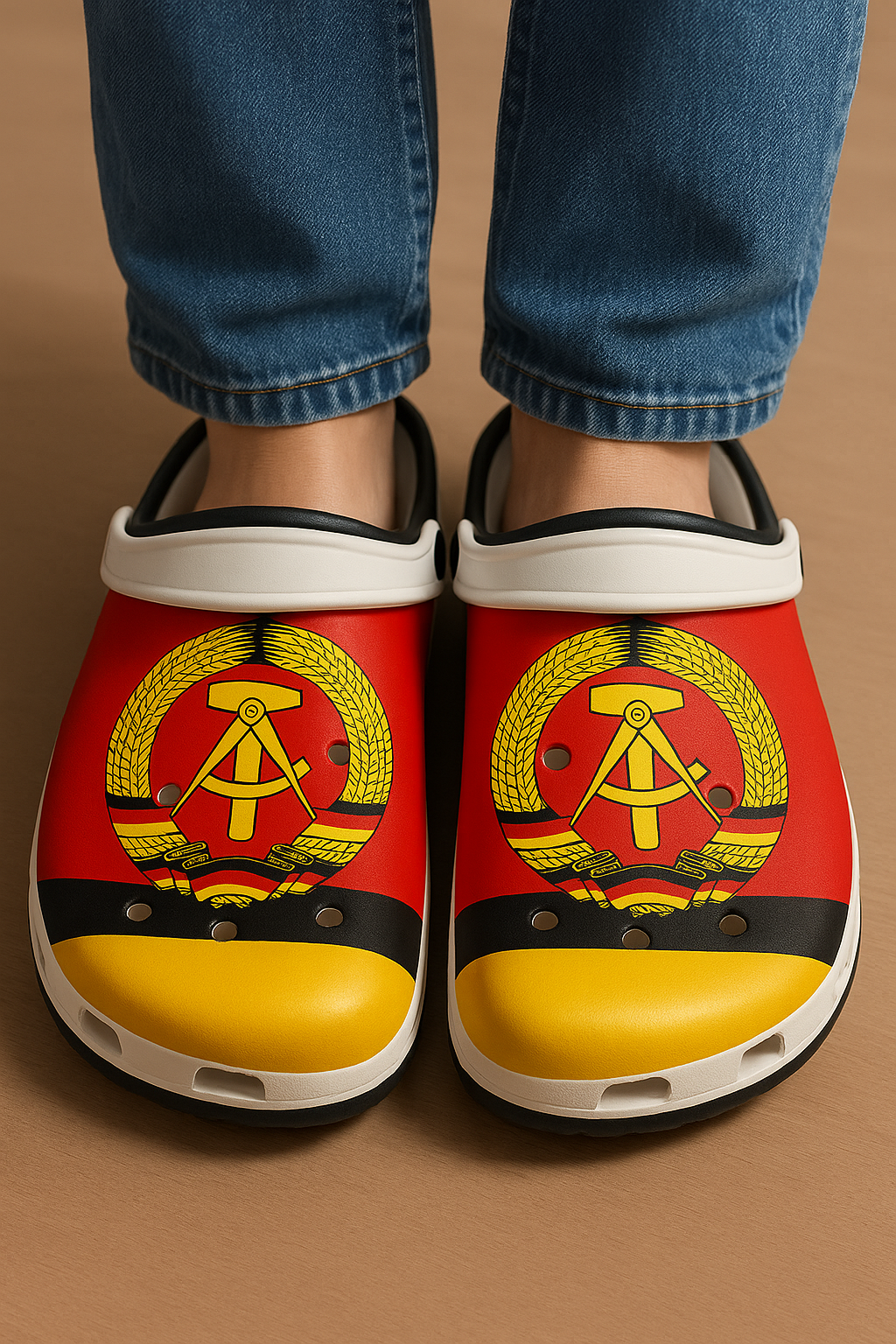DDR Clogs mit Wappen – Bequem & Atmungsaktiv
