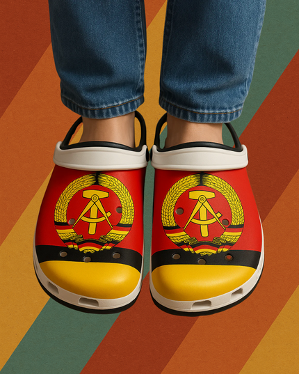 DDR Clogs mit Wappen – Bequem & Atmungsaktiv