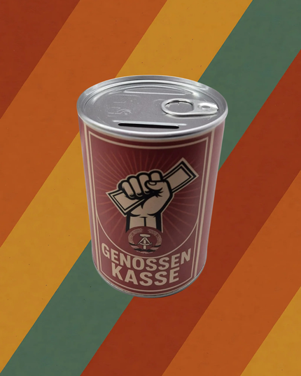 Genossenkasse Spardose im DDR Design aus Metall