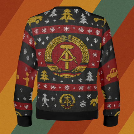 DDR Staatswappen Hammer Zirkel auf Weihnachtspulli