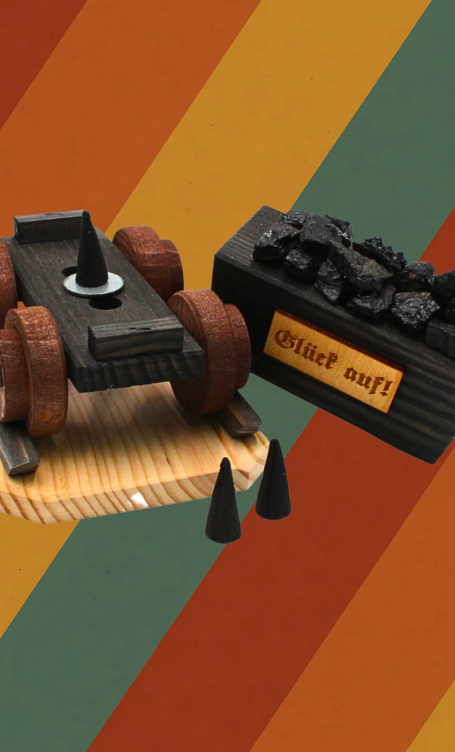 Räuchermann Bergbau-Lore – mit echter Kohle