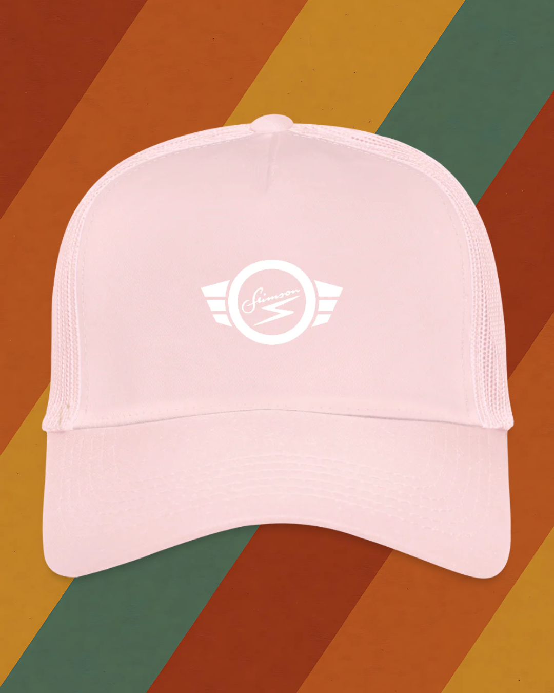 Simson Trucker Cap mit klassischem DDR Markenlogo und Meshrückseite