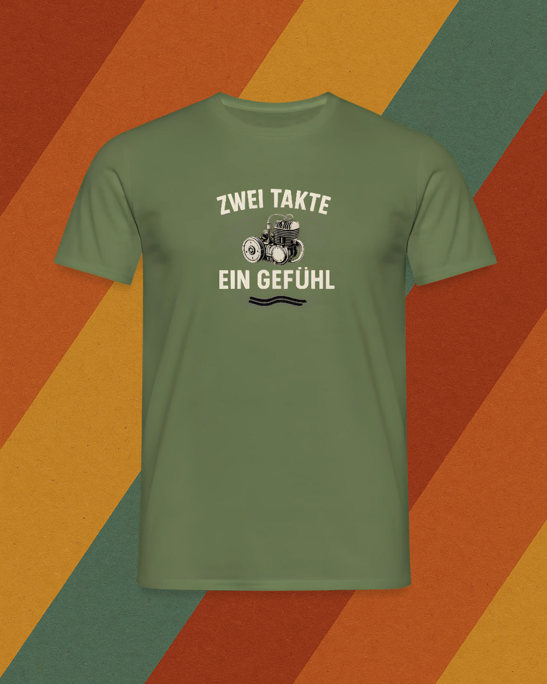 Zwei Takte – Ein Gefühl – DDR T-Shirt für Moped- und Zweitakt-Fans