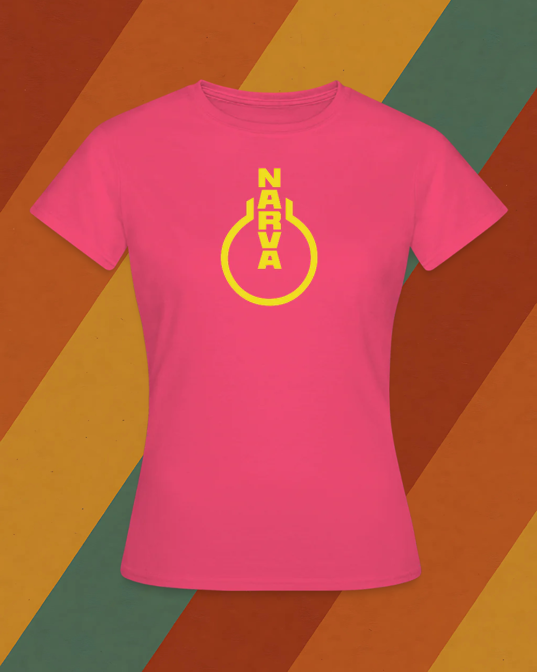 NARVA Shirt – Für DDR Damen in Schwarz-Gelb