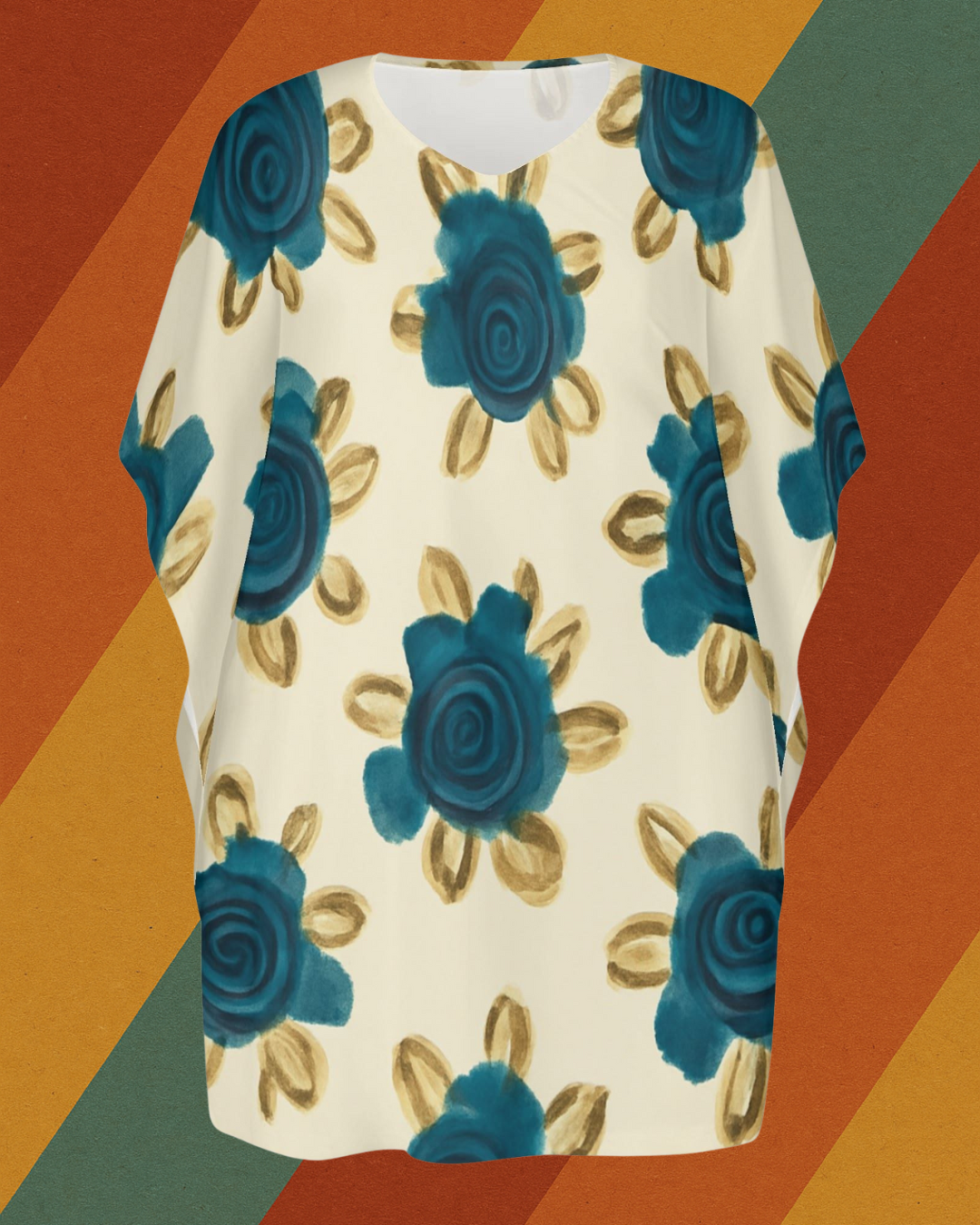 DDR Blumenkleid „Sonntags bei Oma“ – mit Retro-Rosen auf Beige