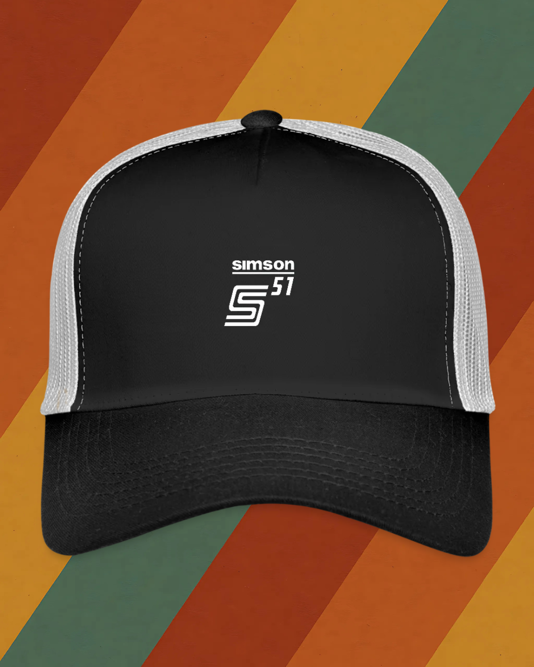 Simson S51 Trucker Cap im DDR Moped Retro Design mit Meshrückseite
