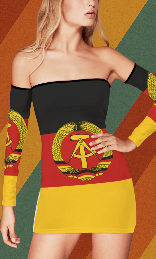 DDR Kleid Schulterfrei