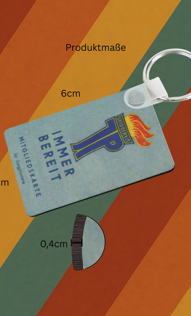 DDR Schlüsselanhänger – Jungpioniere & Flagge auf beiden Seiten