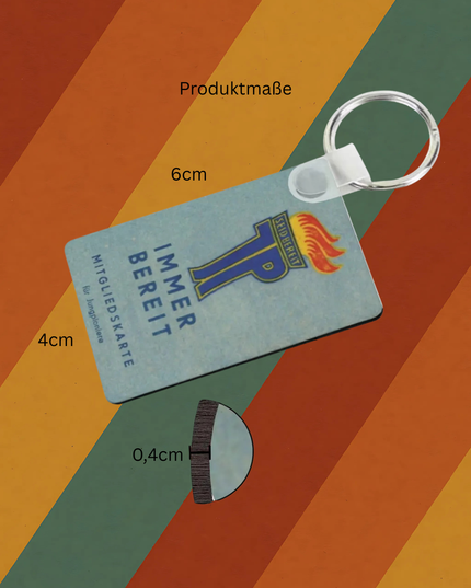 DDR Schlüsselanhänger – Jungpioniere & Flagge auf beiden Seiten