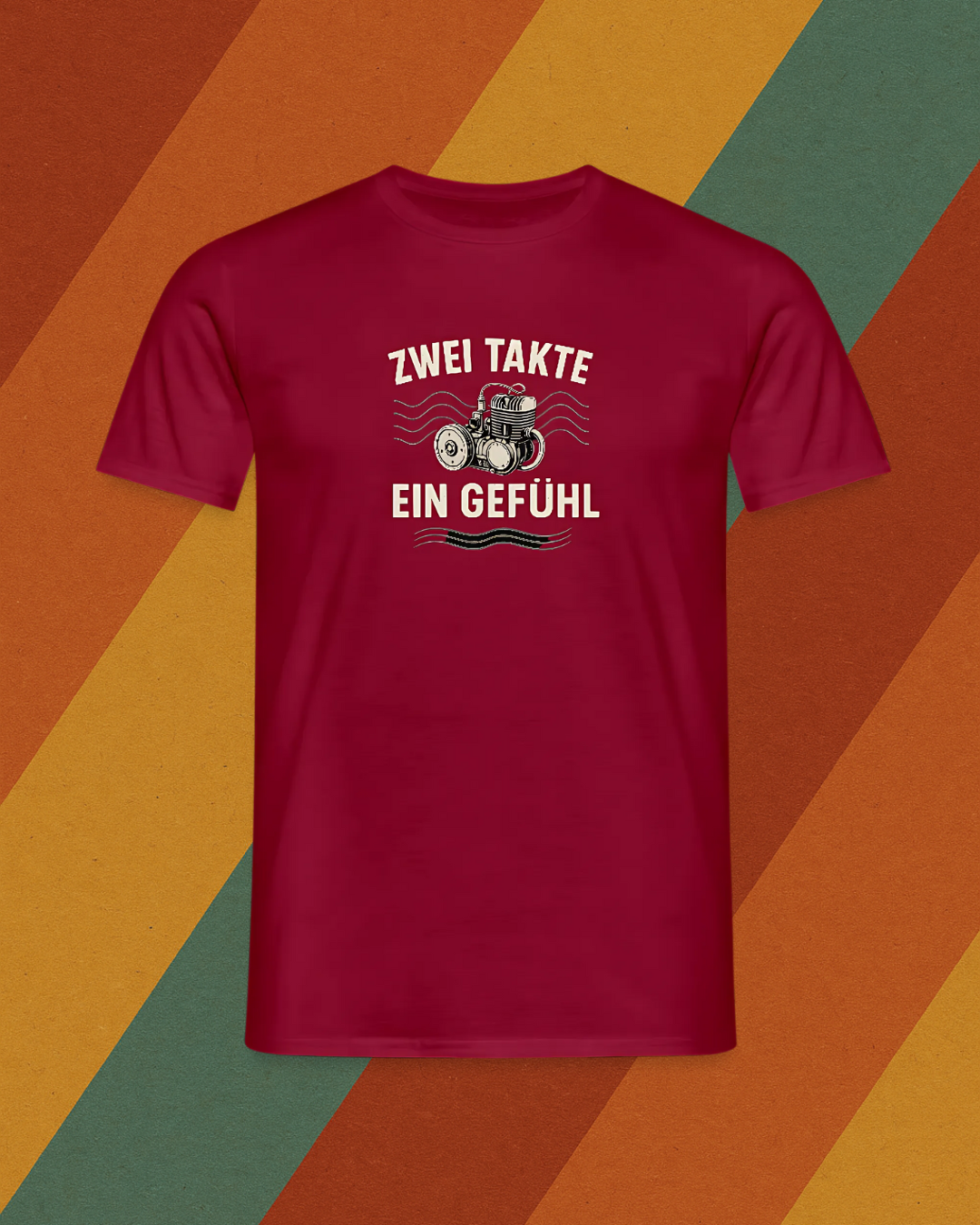 Zwei Takte – Ein Gefühl – DDR T-Shirt für Moped- und Zweitakt-Fans