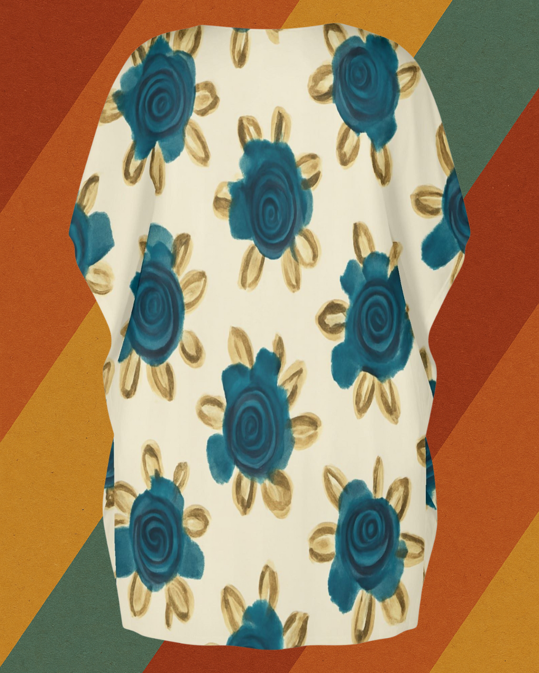DDR Blumenkleid „Sonntags bei Oma“ – mit Retro-Rosen auf Beige