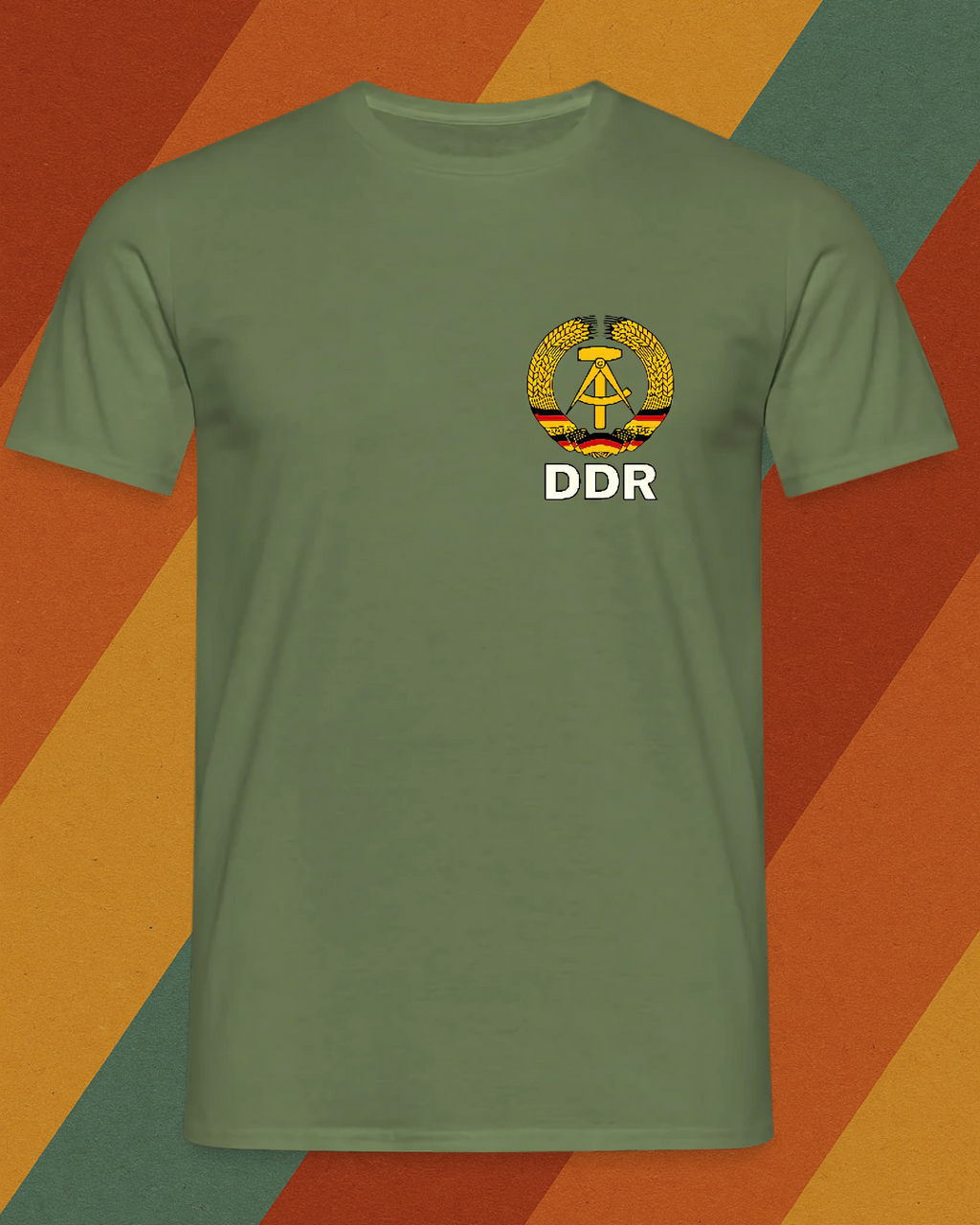 DDR Shirt mit Flagge | Ostdeutsche Identität auf der Brust (Unisex)