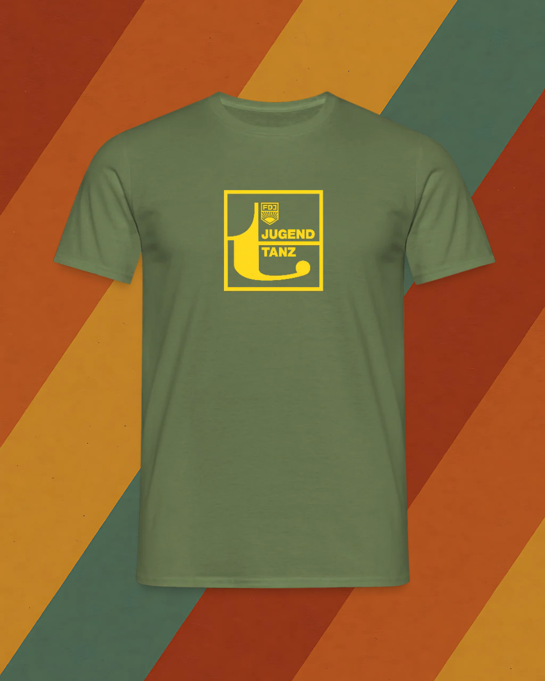 FDJ Jugendtanz Herren T-Shirt – Offizielles Kultdesign aus der Jugendbewegung der DDR