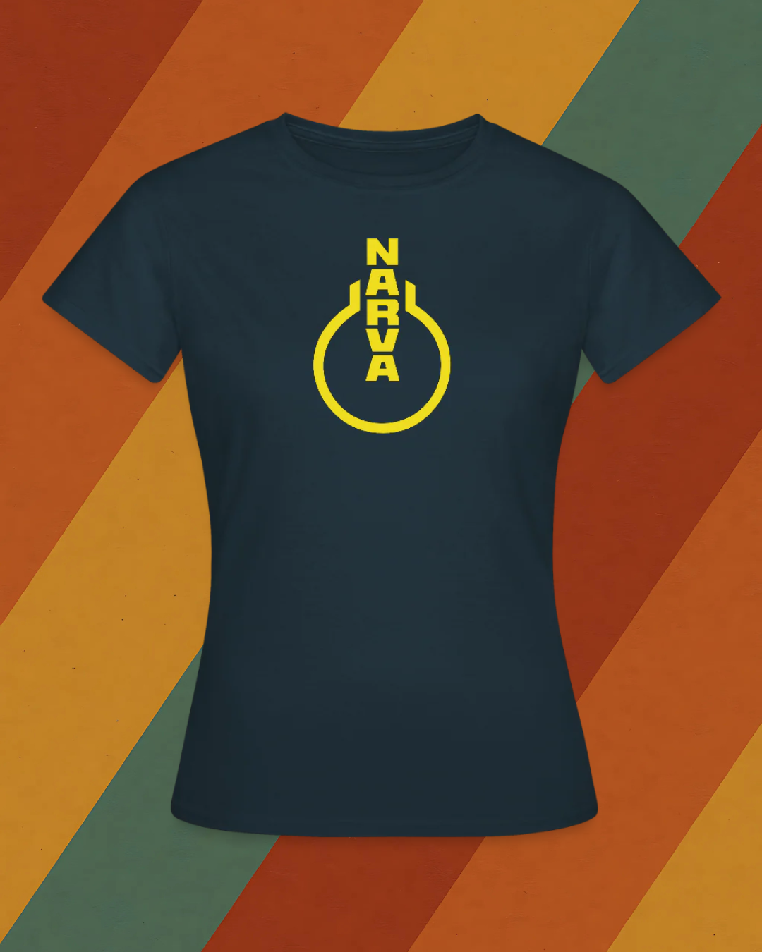 NARVA Shirt – Für DDR Damen in Schwarz-Gelb