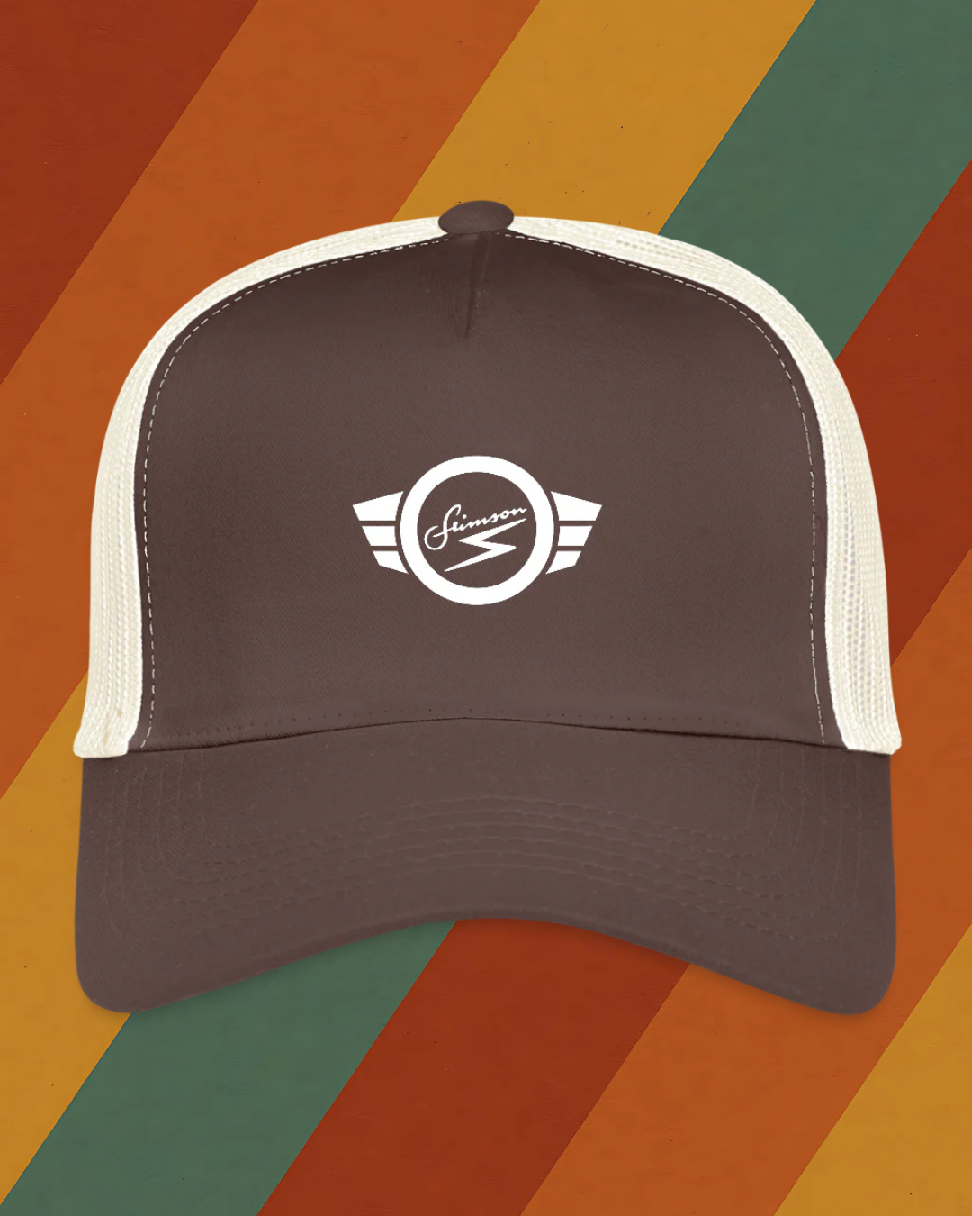 Simson Trucker Cap mit klassischem DDR Markenlogo und Meshrückseite