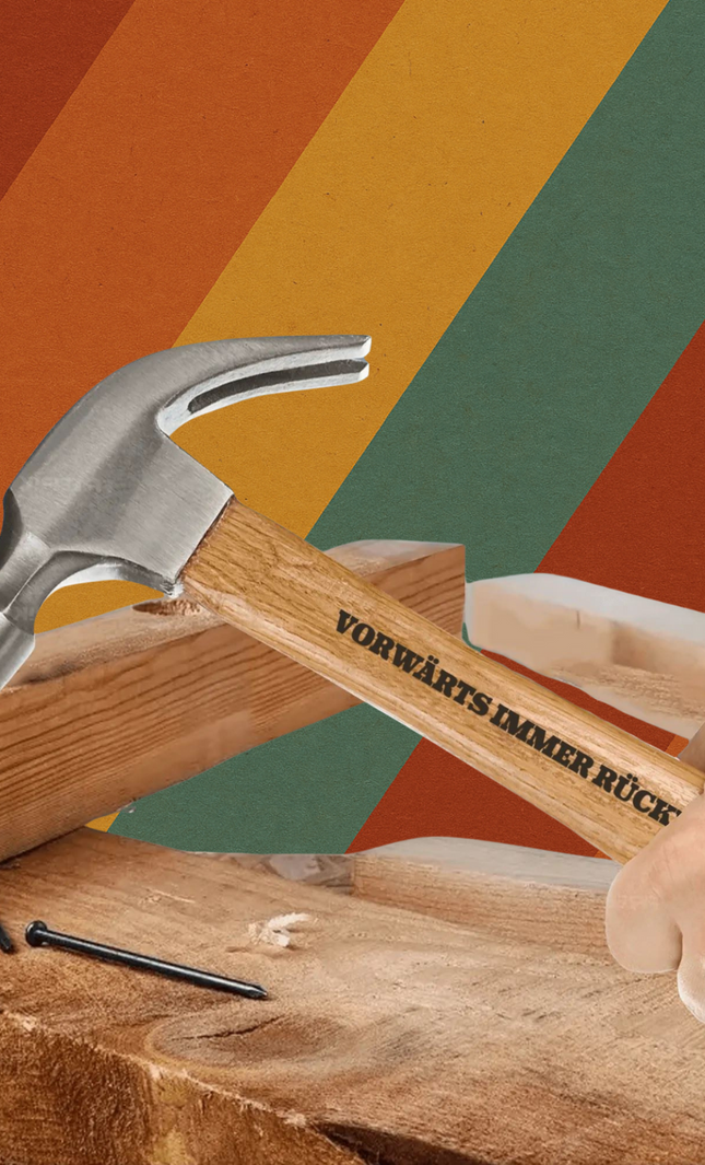 DDR Hammer Vorwärts Immer Gravur