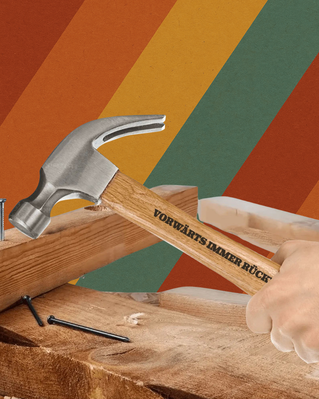 DDR Hammer Vorwärts Immer Gravur