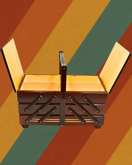 Omas Nähkästchen - Echt Eiche, 7 Fächer & für die Ewigkeit