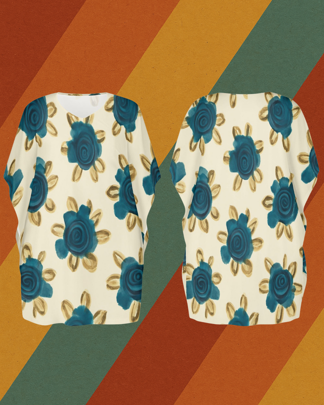 DDR Blumenkleid „Sonntags bei Oma“ – mit Retro-Rosen auf Beige