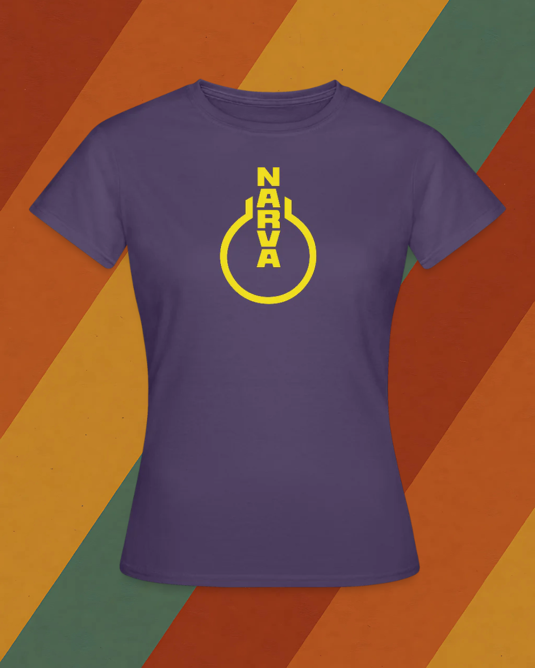 NARVA Shirt – Für DDR Damen in Schwarz-Gelb