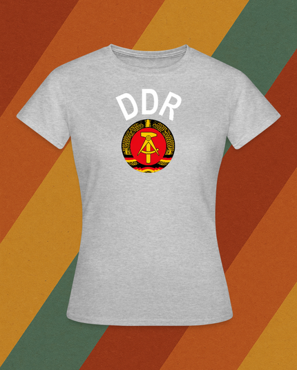DDR Damen T-Shirt mit Staatswappen – Ostdeutscher Klassiker in Retro-Optik