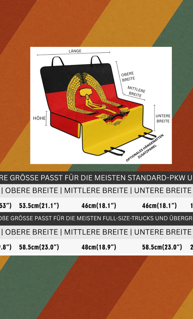 DDR Autoschutzdecke für Hunde mit Fahne