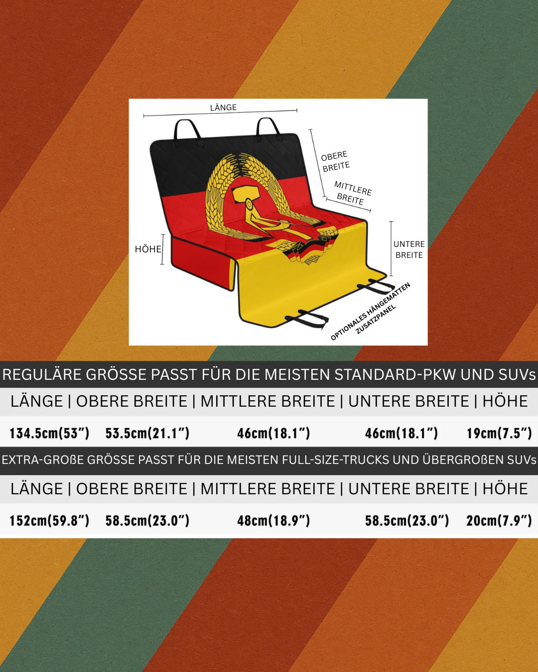 DDR Autoschutzdecke für Hunde mit Fahne
